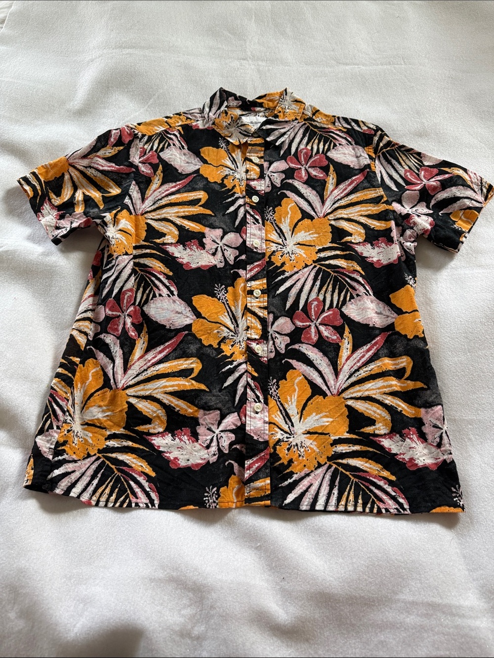 Goodfellow & Co Black Tropical Floral Button-Down Shirt